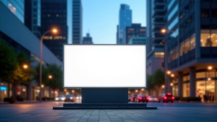 The elegant citylight showcase mockup features a glowing ad board in a vibrant urban evening setting.
