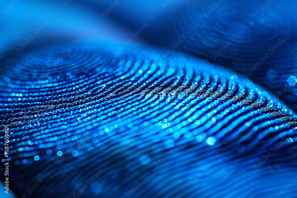 Aufkleber a blue wave with a lot of dots on it. the dots are like fingerprints. the image has a futuristic fee