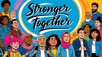 Diverse People United Stronger Together