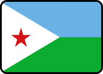Djibouti Flag Rounded Rectangle Icon