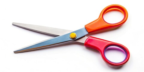 Minimalist Metal Scissors Isolated on White Background Highlighting Sharp Edges