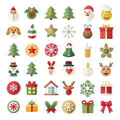 Christmas Decorations and Elements Collection Isolated png cut out