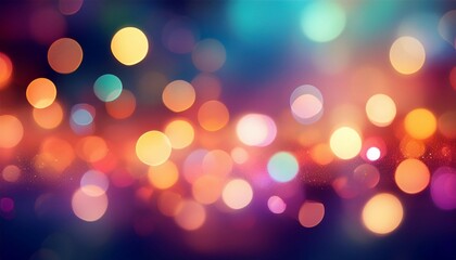 Fototapeta premium vibrant bokeh lights festive abstract blurred background bright defocused glowing lights effect illustration