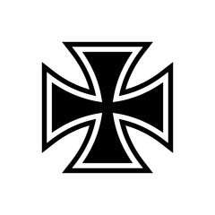 Iron cross icon signage trendy design template.