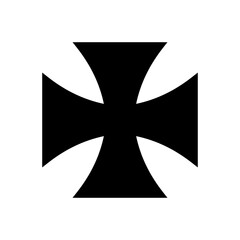 Iron cross icon signage trendy design template.