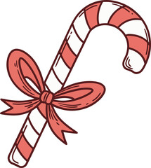 Colorful Candy cane icon on white background
