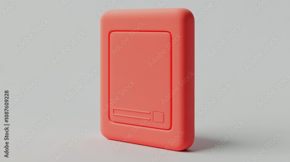 Aufkleber a minimalist, coral-colored device resembling a retro computer diskette.