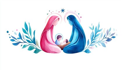 Obraz premium Illustration of motherhood with loving figures.