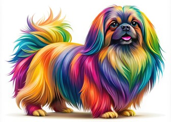 Naklejka premium Pekingese Dog Full Body Clip Art for Pet Lovers and Illustrators