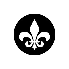 Fleur de lis icon signage trendy design template.