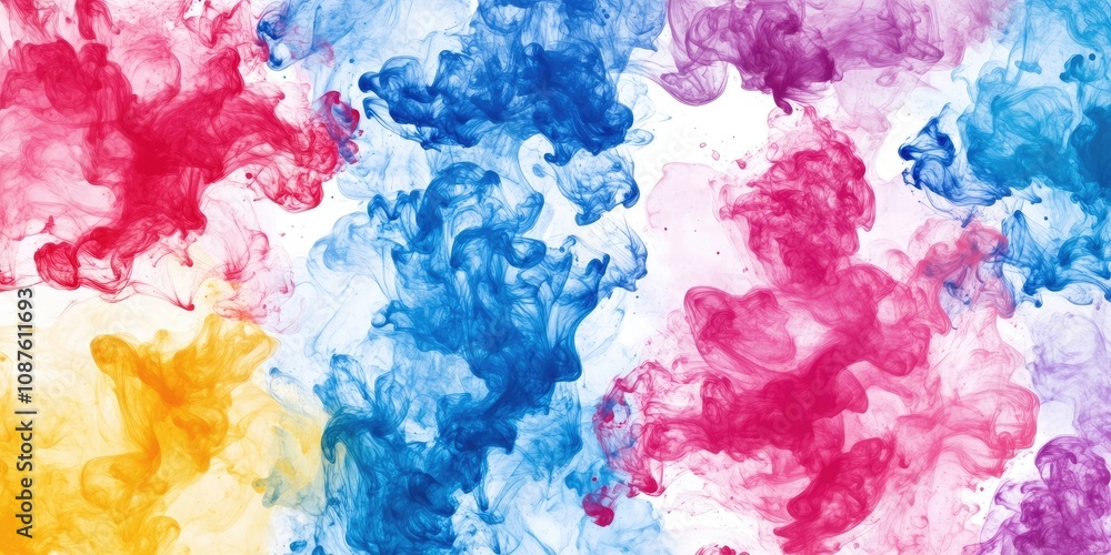 Poster seamless pattern showcasing vibrant water splash and ink splash, creating a decorative and fancy tex