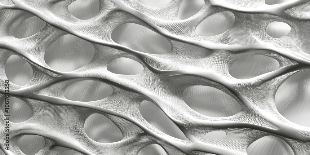 Poster abstract pattern featuring a silver grey aluminum wire net wall panel, showcasing a unique design. t