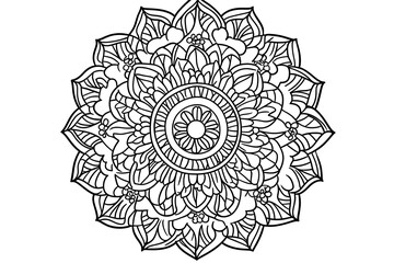 Fototapeta premium Ornamental luxury mandala pattern luxury ornamental mandala design background in gold color mandala design idea, mandala design vector, mandala sample flower Mandala for print poster, cover, brochure