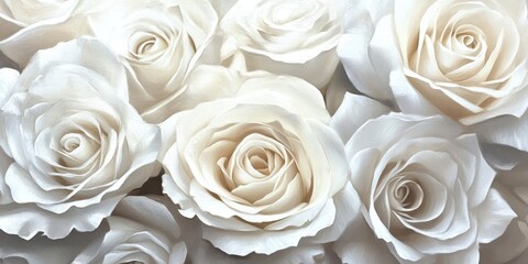 Large white roses create a stunning backdrop, enhancing the beauty of this art piece featuring toned roses. The elegance of the white roses captures attention and elevates the overall aesthetic.