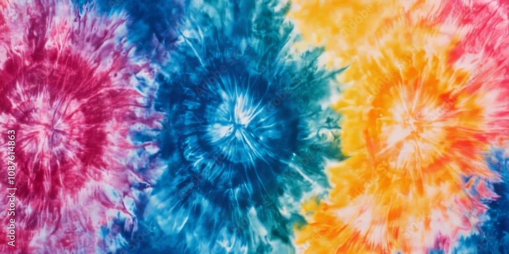 Aufkleber abstract tie dyed pattern on cotton fabric creates a unique and colorful background. this vibrant ti