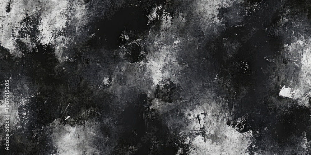 Poster dark grunge background featuring black and white texture elements perfect for printing on fabric and