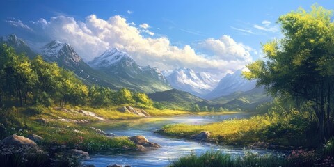 Obraz premium A stunning view of nature showcases the beauty of nature, capturing the essence and vibrancy of nature in its purest form. This captivating nature scene invites appreciation for the wonders of nature.