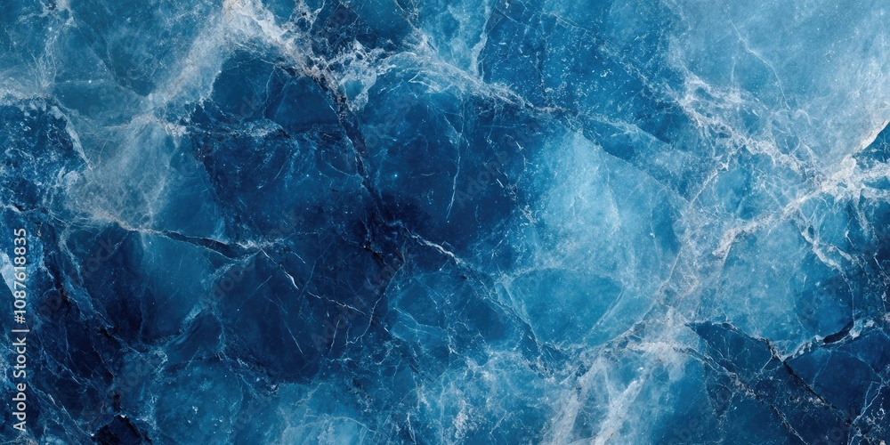 Poster cool blue marble background texture featuring a simple yet distinct design that emphasizes the cold 