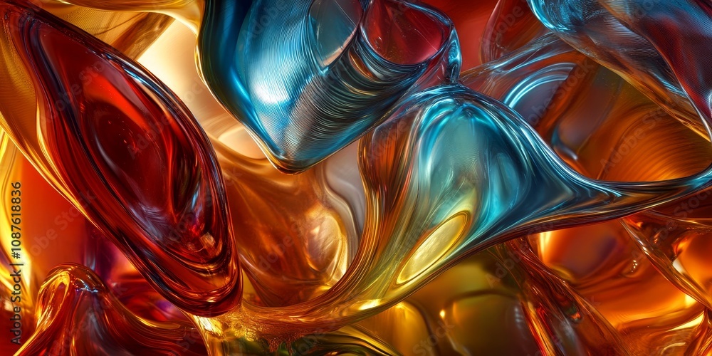 Poster unique abstract glass texture background showcasing a captivating interplay of colors and shapes. th