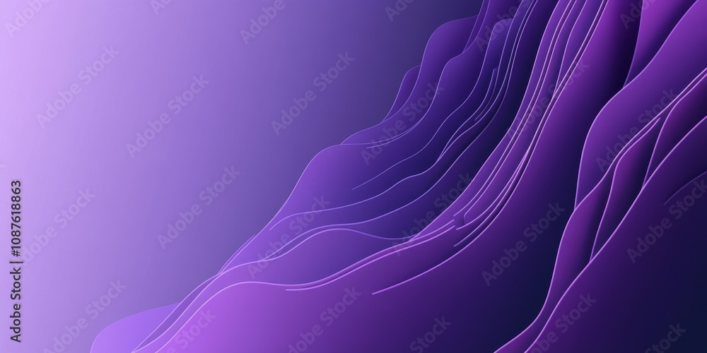 Poster on a purple abstract background, a white blank card offers ample space for text insertion. this temp