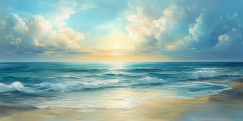 Obraz premium Stunning view of a serene sea, showcasing the captivating beauty of the sea with tranquil waters and picturesque landscapes, perfect for capturing the essence of the sea in imagery.