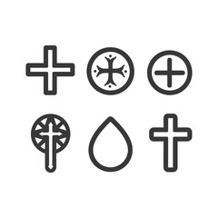 Obraz premium Six Different Styles of Christian Cross Icons