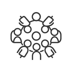 Six People in a Circle Connected by Lines