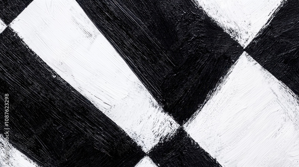Poster abstract black and white diagonal patterns on textured surface