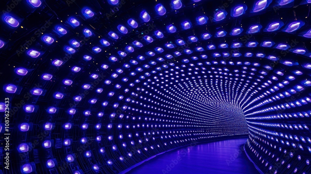 Poster vibrant tunnel of lights creating an immersive visual experience