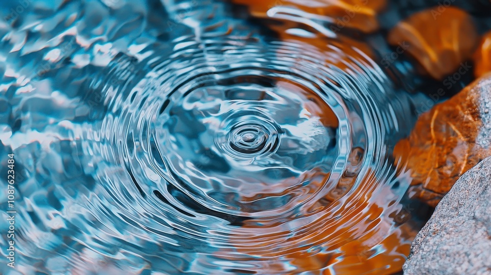 Poster tranquil water ripples creating patterns on a serene surface