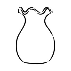 Hand drawn vase in sketch style for engraving isolated on white background
