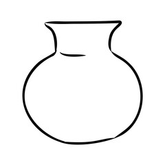 Hand drawn vase in sketch style for engraving isolated on white background