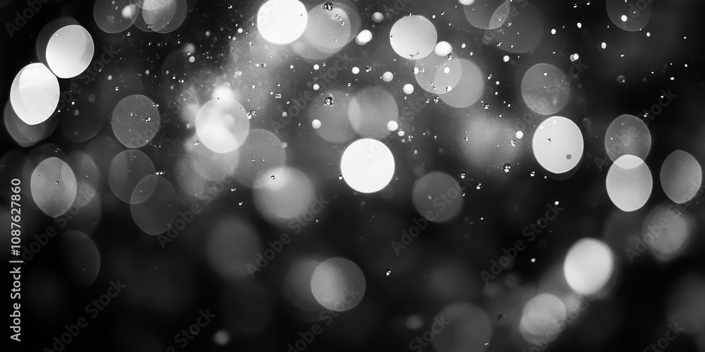 Poster abstract monochrome bokeh showcases stunning visual effects in a night shot. this abstract monochrom