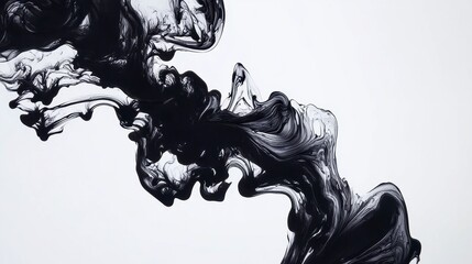 Abstract black and white fluid design with swirling patterns and shapes