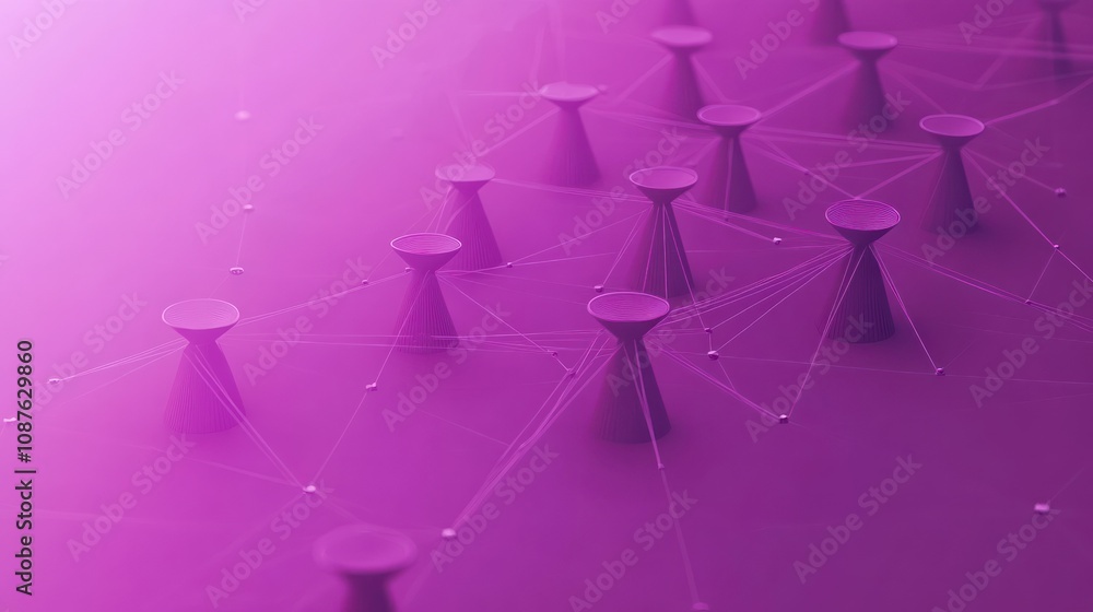 Poster abstract representation of interconnected nodes on a gradient background.