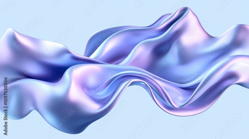 Poster flowing fabric background in soft pastel colors with smooth curves