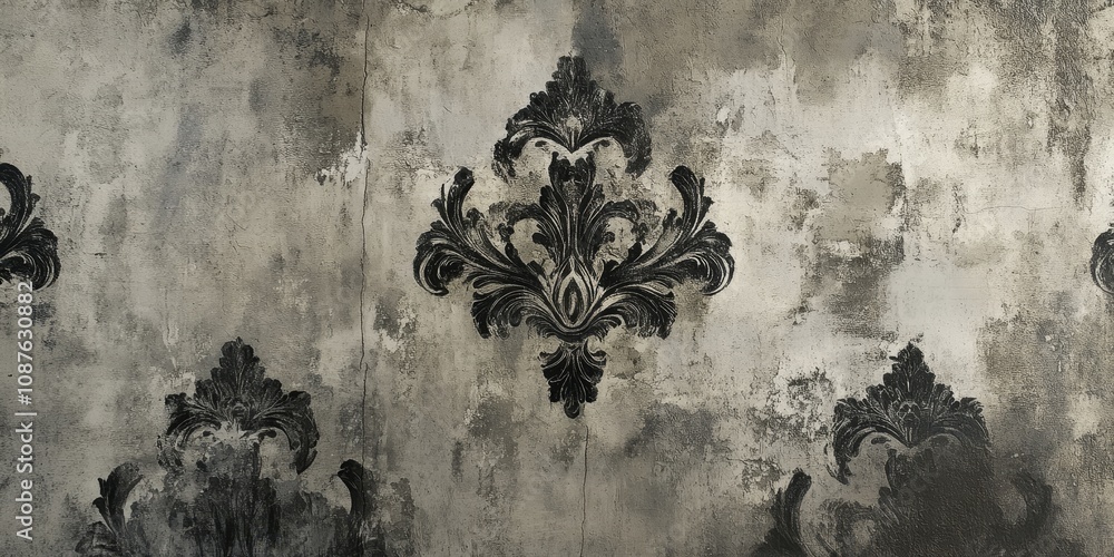 Poster a weathered wall showcases a textured, old pattern, creating an intriguing architectural background 