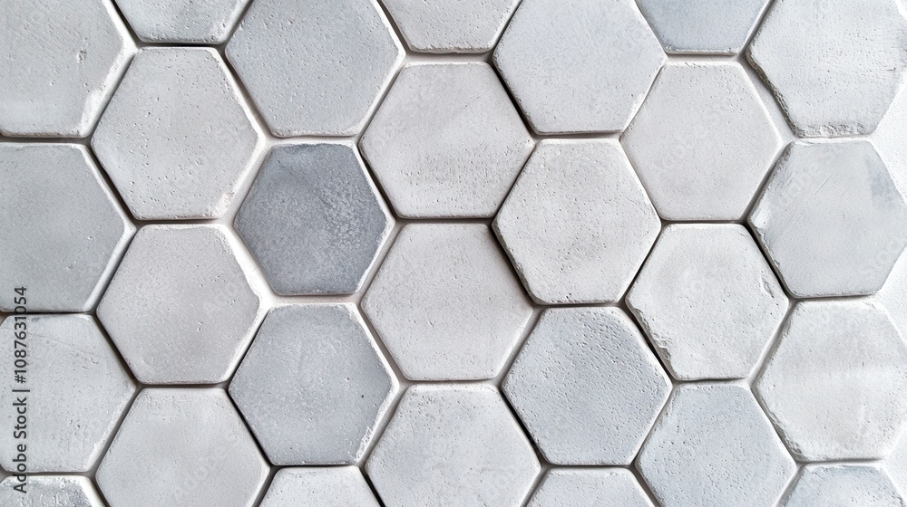 Poster abstract hexagonal concrete tile pattern for interior design