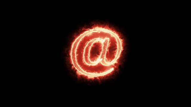 keyboard or email icon concept saber animation on black background.