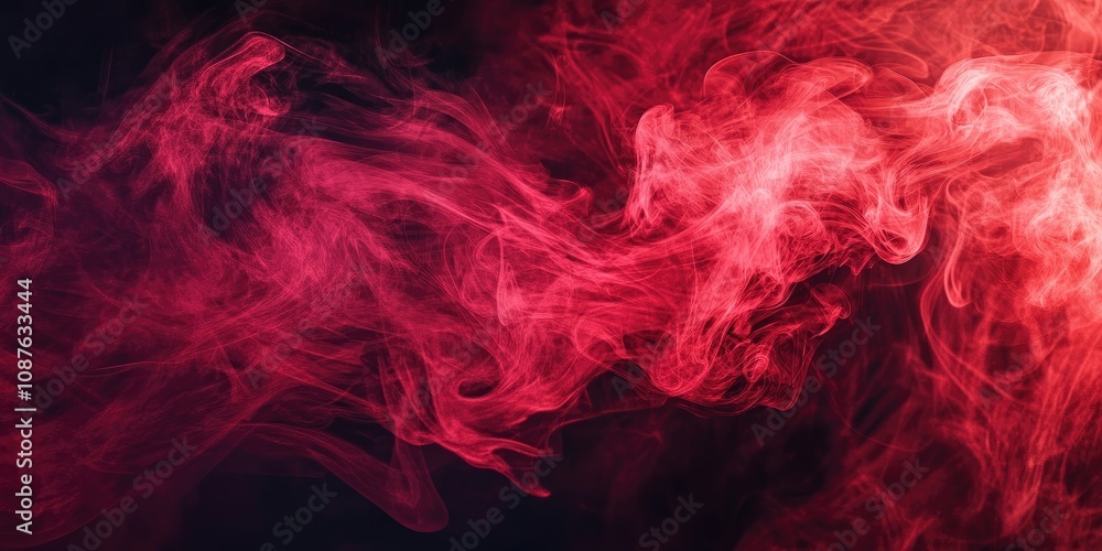 Poster abstract background featuring vibrant red smoke, creating a visually striking and dynamic atmosphere