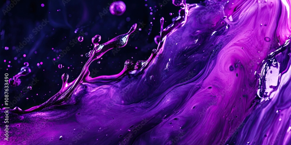 Poster purple ink splashes create a striking visual with high quality blots and ink splashes isolated again
