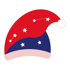 santa claus hat and stars