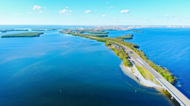 Fort De Soto Park in St Petersburg Clearwater Florida - aerial view
