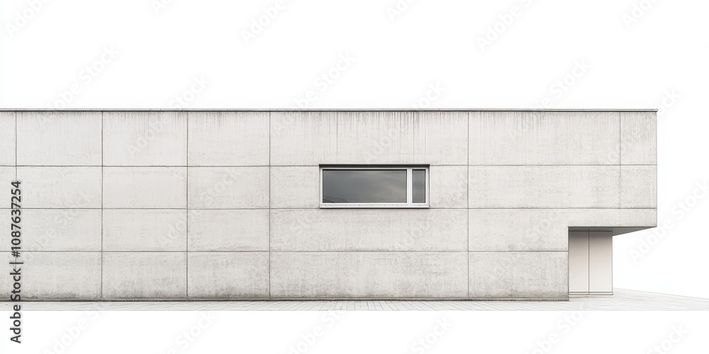 Poster isolated wall of building displayed on a clean white background, emphasizing the architectural featu
