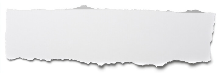 Torn white paper with rough edge, ideal for backgrounds or notes