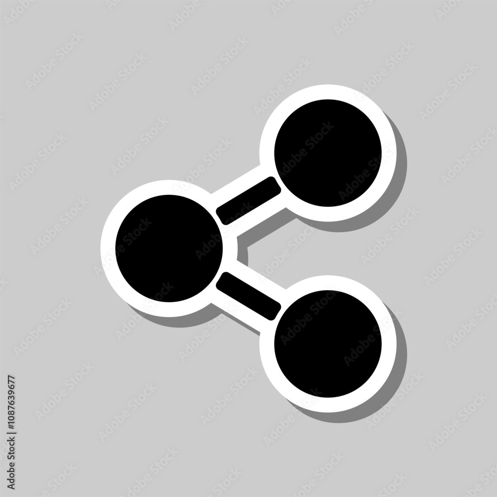 Poster share simple icon vector. flat design. sticker with shadow on gray background
