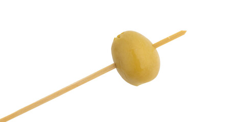 green olive isolated on white