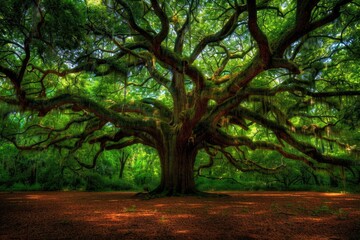 Fototapeta premium Majestic Tree: Angel Oak in South Carolina Park