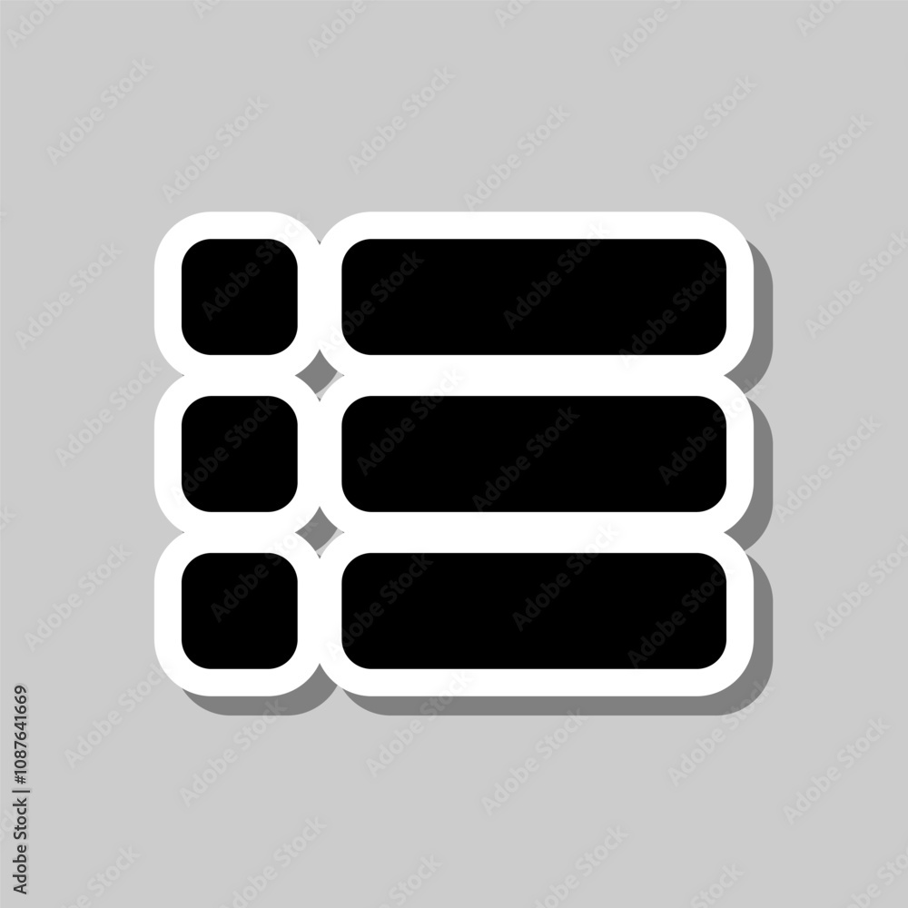 Poster menu vector simple icon. flat design. sticker with shadow on gray background