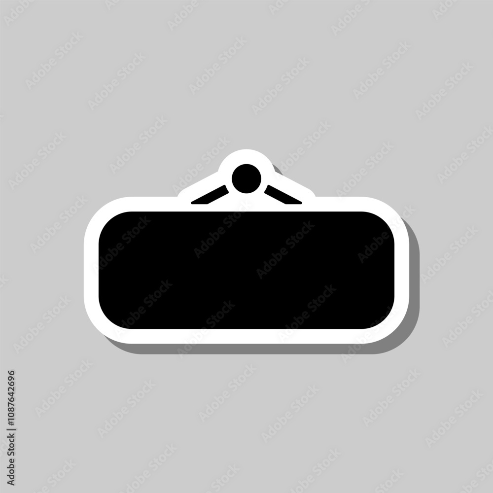 Poster information tag simple icon vector. flat design. sticker with shadow on gray background